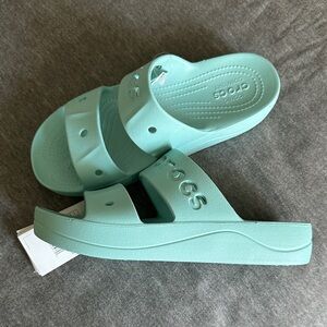 CROCS Light Green Slide Sandals